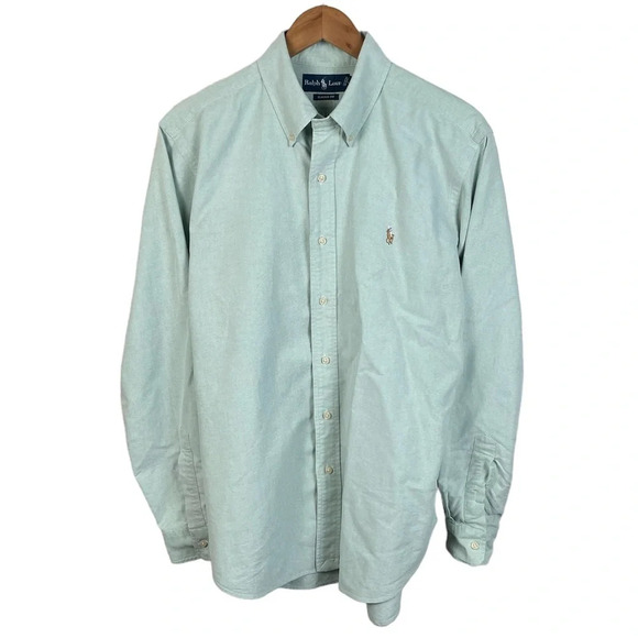 BF234 Mens Polo Ralph Lauren Designer Classic Fit Button Down Shirt L - Picture 1 of 4